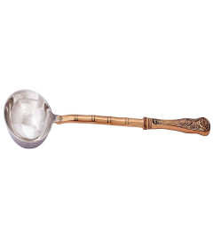 Indian Art Villa Steel Copper Ladle Spoon, Serving Dishes Home Hotel Restaurant, Tableware 14.3'' Inch (pack of 1)