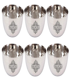 INDIAN ART VILLA Steel Bowl Serving Dal Curry Dishware Dinnerware Tableware Home Hotel Restaurant 200 ML Each - Set of 6