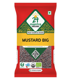 24 Mantra Organic Mustard Seeds Big/Sarson k beenj Ava Ginjalu 100g Pack of 1 Chemical Free shipping