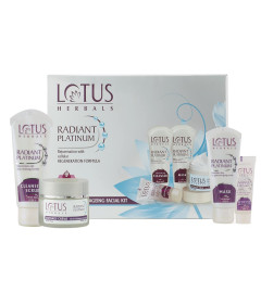 Lotus Herbals Radiant Platinum Anti-Ageing Facial Kit With 4 Easy Steps 170g (Multiple Use)
