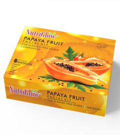 NutriGlow Papaya Fruit Facial Kit for Men, Women for Glowing Skin (250 gm + 10 ml) Fs