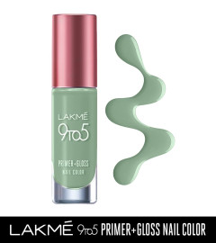 Lakme 9to5 Primer + Gloss Nail Colour, GreenPistachio, 6 ml (Pack Of 4) Fs