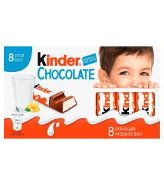 Kinder Chocolate 8 Bars, 100 g, Orange & White Free shipping worldwide