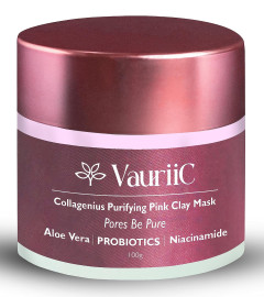 VauriiC Purifying Pink Clay De Tan Face Pack Mask 100 gm | free shipping