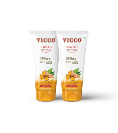 Vicco Turmeric Lotion in Oil Base, Moisturizer for Oily Skin, For Bright, 200 ml,Pack of 2