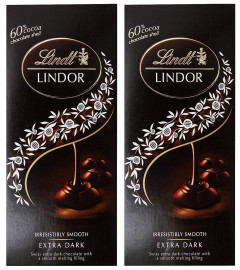 Lindt Lindor Irresistibly Smooth Extra Dark Chocolate, 100 gm - (Pack of 2) free shipping