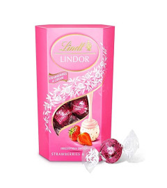 Lindt Lindor Strawberries & Cream Chocolate Truffles Box, 200 g (free shipping)