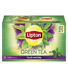 Lipton Tulsi Natura Green Tea, 25 Tea Bags X 2 PACK Free shipping worldwide