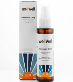 wellwell Sunscreen SPF 50 PA++++ Invisible Spray: Face & Body, 90 ml | free shipping