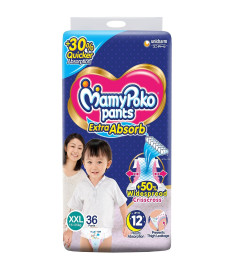 MamyPoko Pants Extra Absorb Baby Diapers, XX-Large (XXL), 36 Count, 15-25 kg