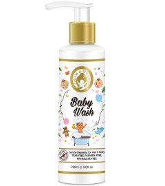 Mom & World Baby Wash - Tear Free Gentle Cleansing For Hair & Body, 200ml (No SLS, Paraben) - With Argan & Almond Oil ( Free Shipping )