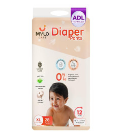 Mylo Care Baby Diaper Pants X-Large 12-17 kgs with Aloe Vera Lotion 28 cont