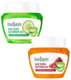 Banjaras Aloe-Vera-Gel-Safran-Gurken-Kombination 200 gm (Kostenloser Versand)