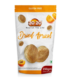 20-20 dry fruits Dried Apricot Royal - Soft and Big Size Khumani - Zardalu - 250 g ( Free Shipping )
