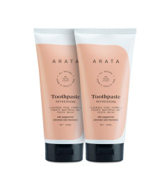 Arata Zero Chemicals Natural Refreshing Toothpas (Paquete de 2) -100 ML cada uno