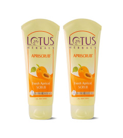 Lotus Herbals Apriscrub Fresh Apricot Scrub | Natural Exfoliating Face Scrub | Chemical Free | For All Skin Types | 100g (Pack Of 2) ( Free Shipping Worldwide )