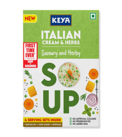 Keya Fresh and Delicious Italian Soup | Cream & Herbs | Instant Mix | Savoury & Herby | No Added Preservatives | No Chemical | Serves 4| 44g (Free World Wide Shipping)