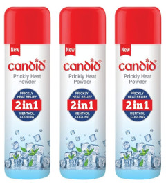 Candid Prickly Boric Acid, Zinc Oxide, Menthol, Neem Extract, Potassium Alu, Sulphate, Talc, Starch, Powder Perfume Heat Powder with Menthol Cooling
