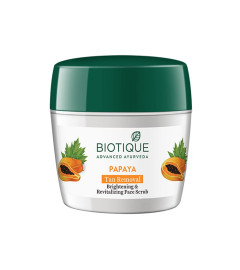 Biotique Papaya Tan Removal Brightening & Revitalizing Face Scrub 235gm - free shipping