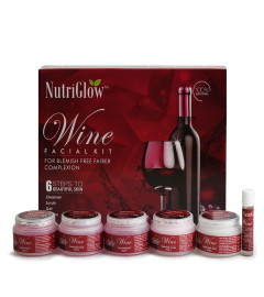 NutriGlow Wine Facial Kit for Women – 5-Step Skincare Routine for Radiant-Looking Skin, Helps Restor