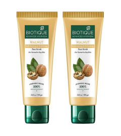 Biotique Walnut Exfoliating & Polishing Face Scrub 100gm x 2 pack - free shipping
