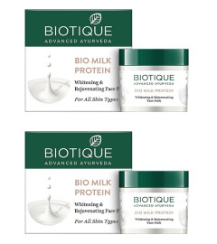 Biotique Milk Protein Instant Glow Brightening Face Pack 50gm x 2 pack - free shipping