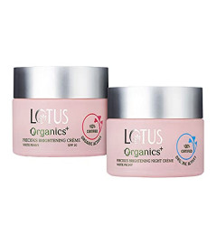 Lotus Organics+ Precious Brightening Day & Night Face Cream Combo 50gm - free ship