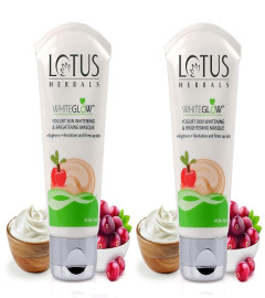 Lotus Herbals White Glow Yogurt Skin Whitening and Brightening Masque, 80 gm X 2 Pack (free ship)