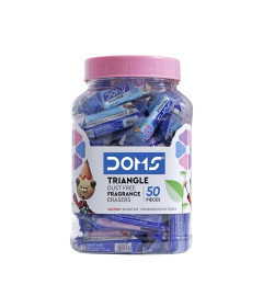 Doms Triangular Dust Free Fragrance Eraser Jar Pack 50 Pieces