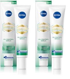 NIVEA Luminous Even Glow Oil Control and Brightening Face Serum 40 ml (Pack of 2)