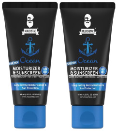 Muuchstac Mens Ocean Moisturizer & Sunscreen Matte Look Spf 18+ Cream 45ml (pack of 2)